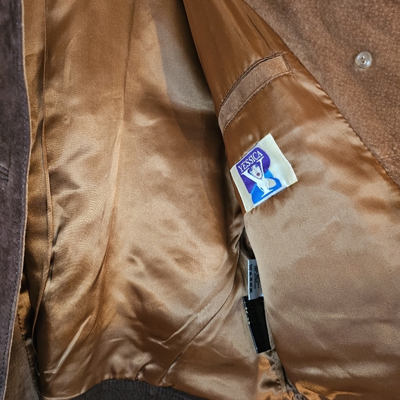 Vintage Suede Leather Short Blazer Jacket Maple Leaf Fall Autumn Embroidered - Picture 5 of 11